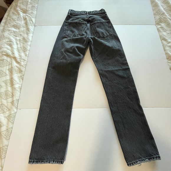 Agolde 90’s Pinch Waist High-Rise Straight Jeans Black Tea Color Size 22 Waist - Picture 4 of 12